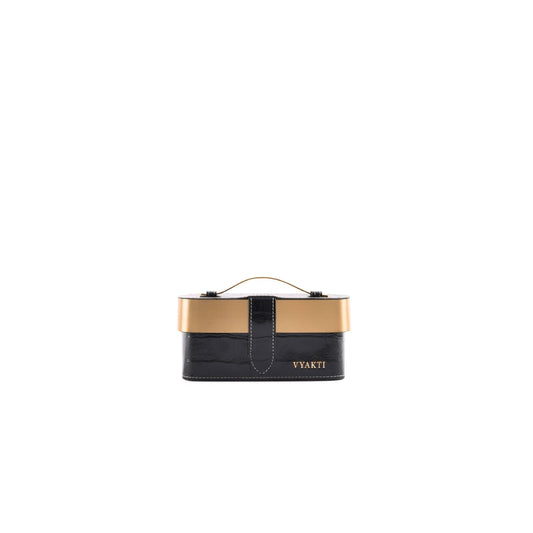 Veganluxe Lifestyle Private Limited Tifin handbag with stylish design, featuring a sleek leather finish and elegant gold hardware.