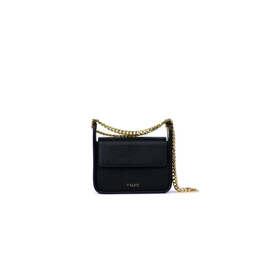 Veganluxe Lifestyle shoulder bag named Khat, made from eco-friendly materials, with a sleek design and brown leather finish.