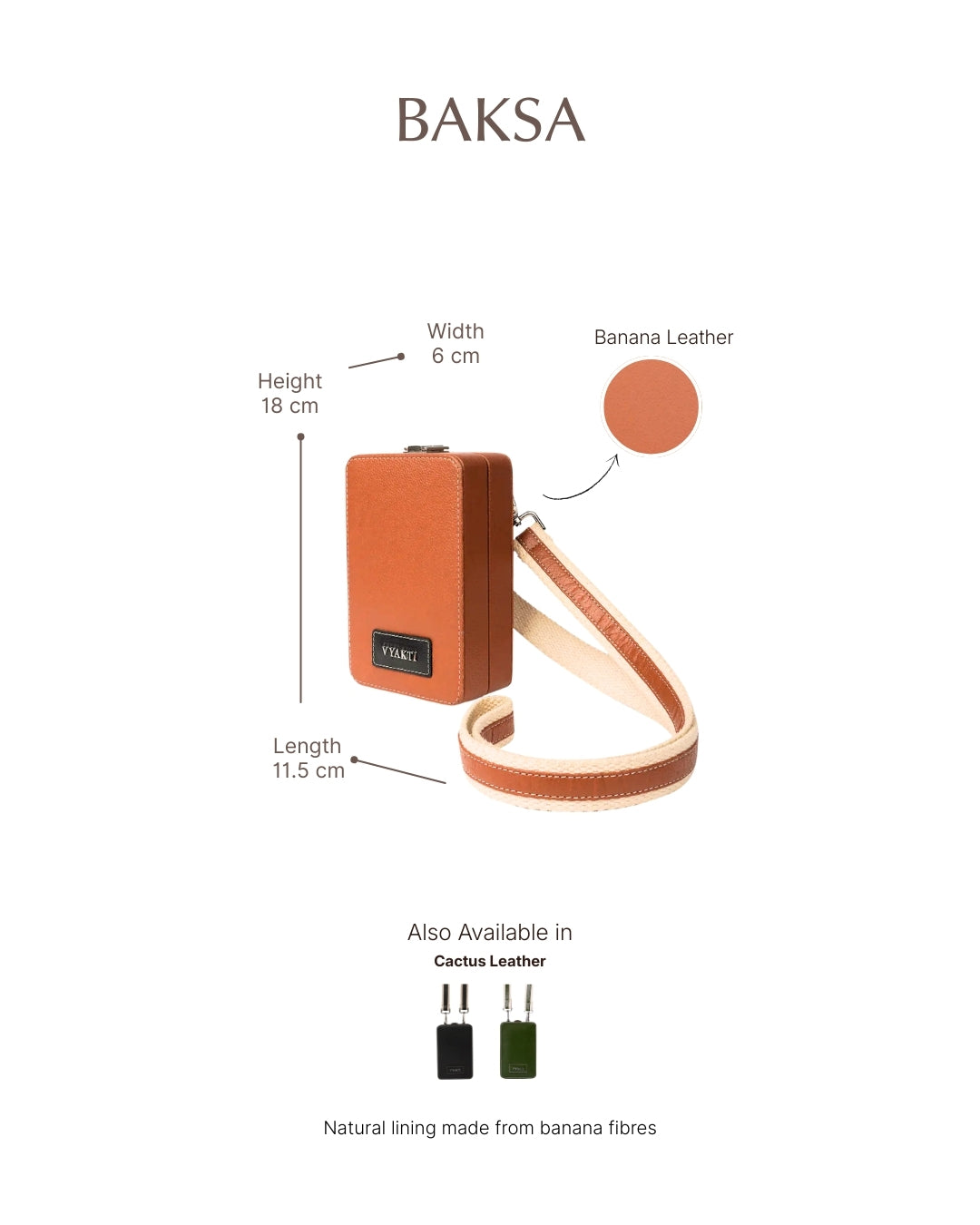 Veganluxe Lifestyle Private Limited Baksa, a stylish vegan handbag with sleek design and durable material.