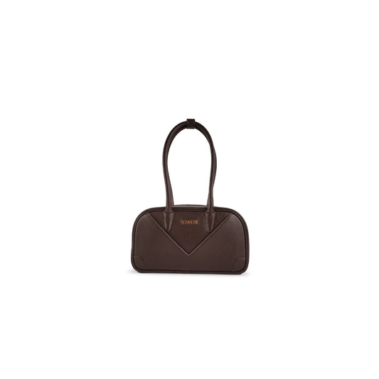 Veganluxe Lifestyle Private Limited Trove shoulder bag in black leather with sleek design and adjustable strap.