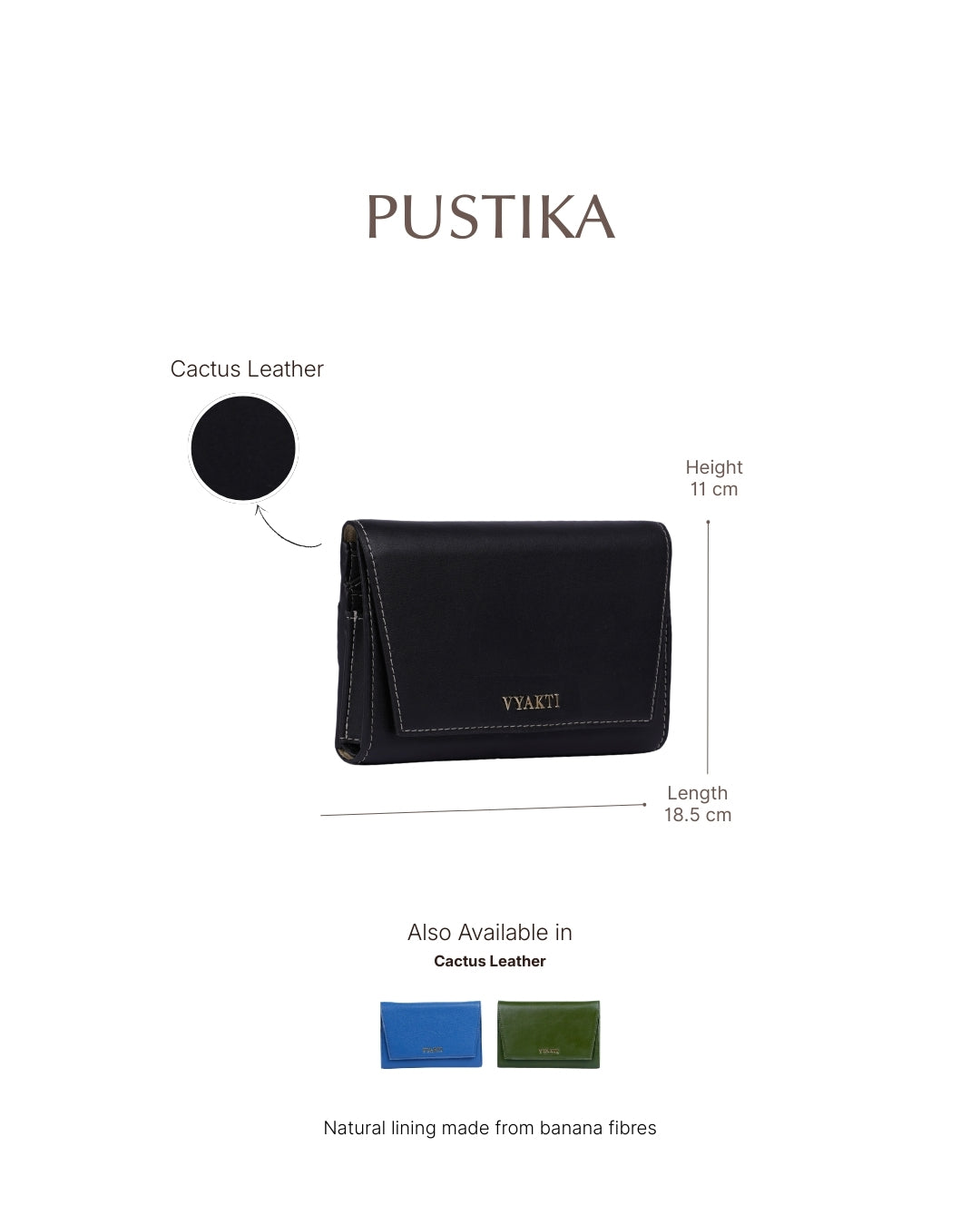 Veganluxe Lifestyle Private Limited Pustika women's vegan leather wallet with multiple card slots and a sleek, modern design.