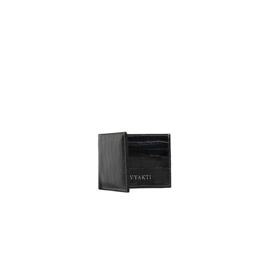 Veganluxe Lifestyle men's Tijori Bi-Fold Wallet made of vegan leather with multiple card slots and a sleek design.