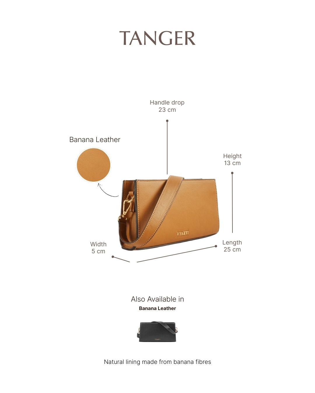 Veganluxe Lifestyle Private Limited Tanger shoulder bag in sleek black with gold hardware, featuring a stylish vegan leather design.