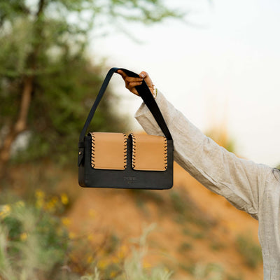 'बसता' - Basta Double Flap Shoulder Bag